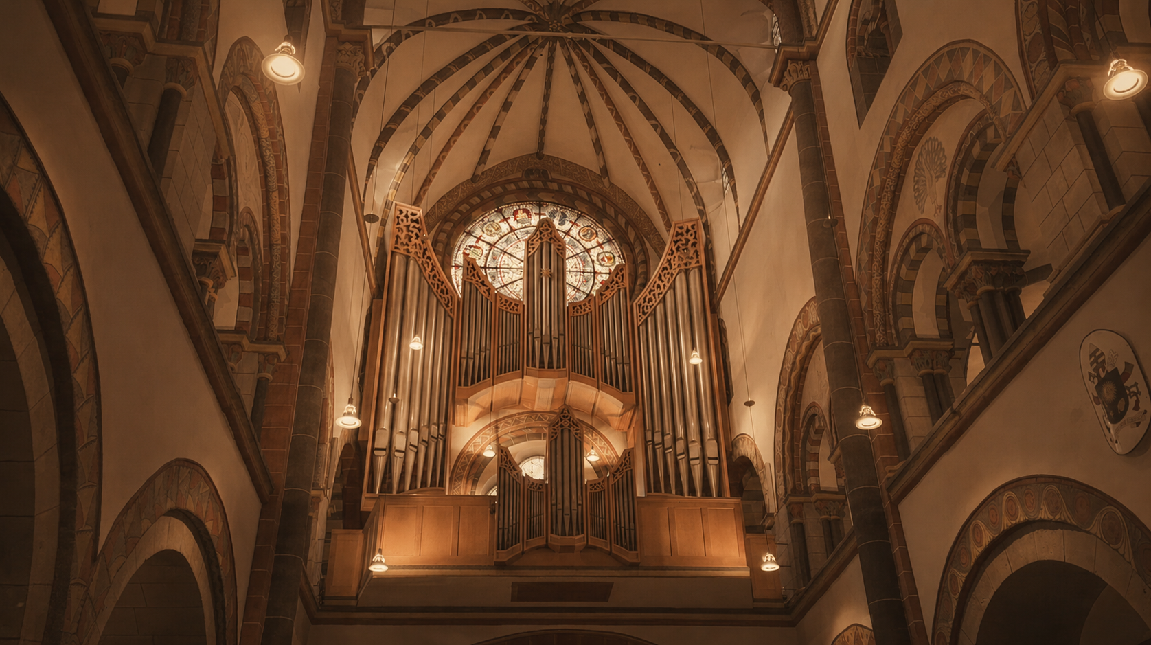 Innenraum und Orgel der Basilika Boppard